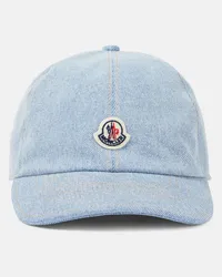 Moncler Cappello da baseball in canvas con logo Blu