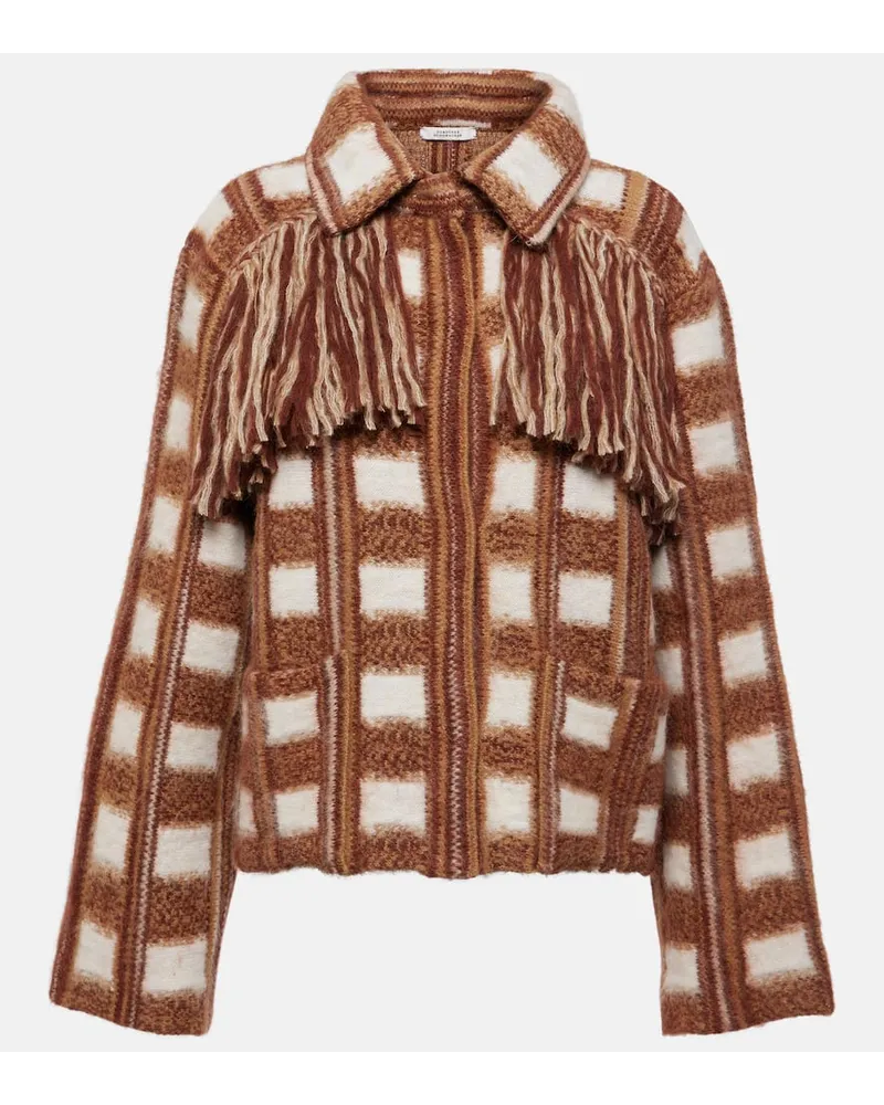 Dorothee Schumacher Giacca Dizzy in jacquard a quadri Marrone