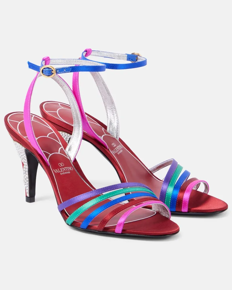 Valentino Garavani Sandali Ladycrush in raso e pelle Multicolore