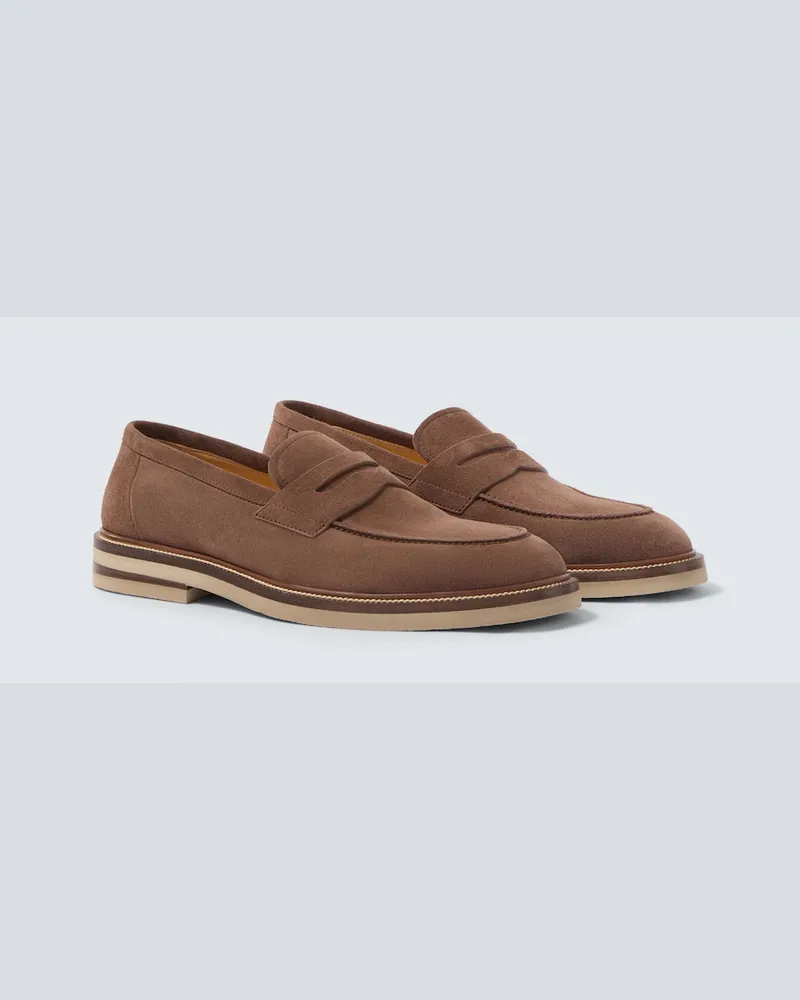 Brunello Cucinelli Mocassini in suede Marrone
