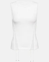 Dion Lee Top in misto cotone con cut-out Bianco