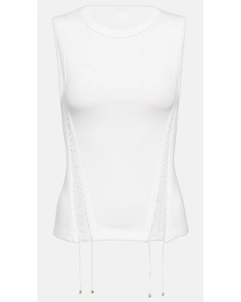 Dion Lee Top in misto cotone con cut-out Bianco