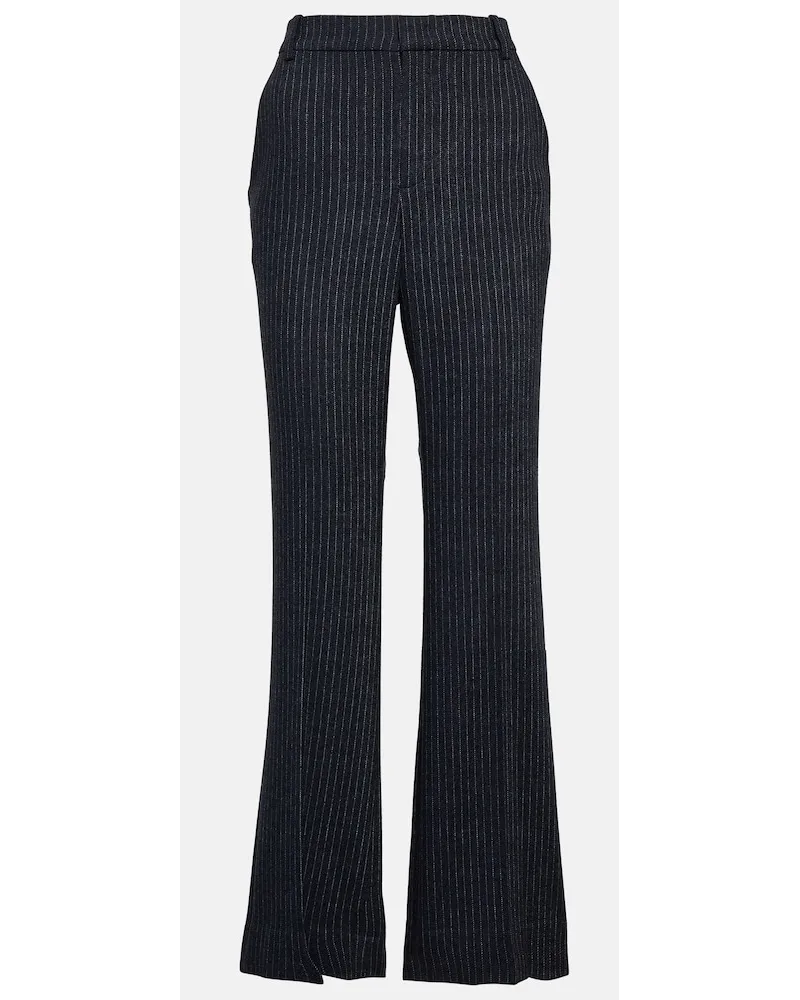 Vince Pantaloni regular in flanella a righe Grigio