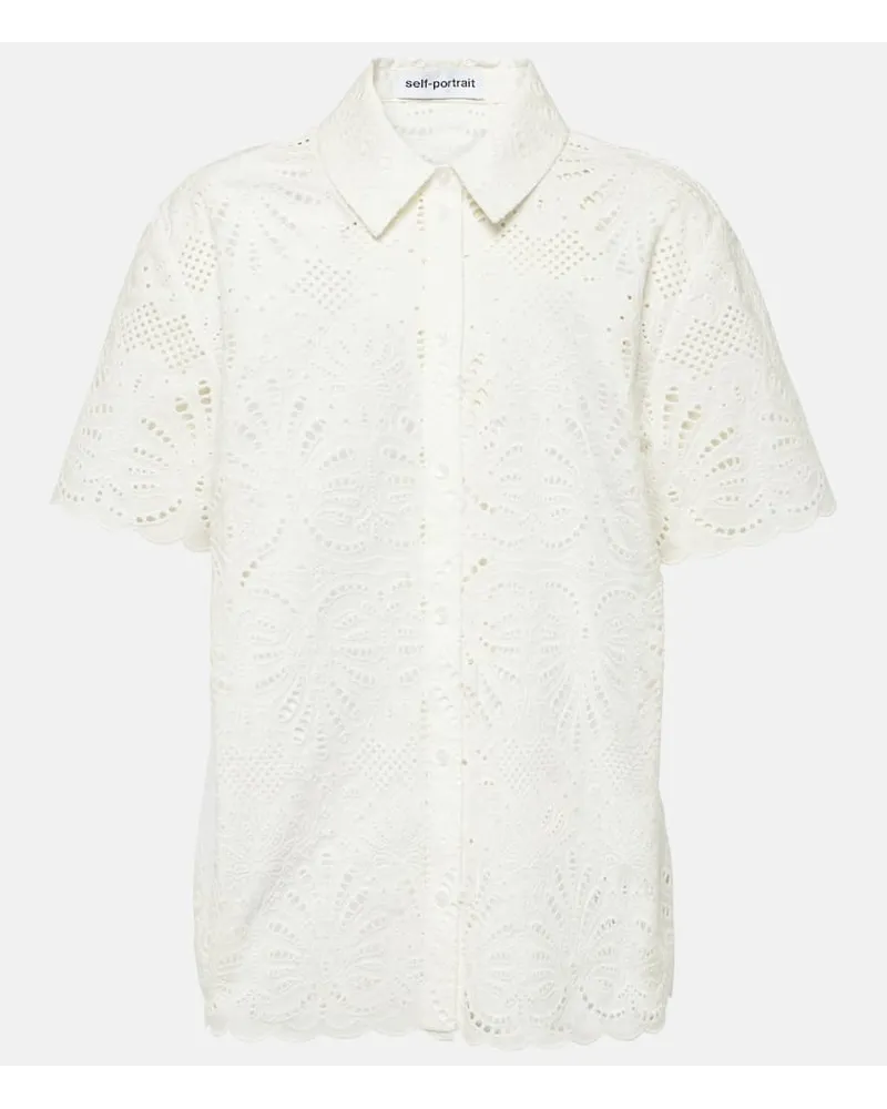 Self-Portrait Camicia in cotone Bianco