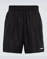 Jil Sander Shorts in jersey con logo Nero