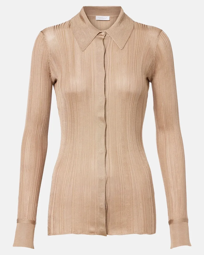 Gabriela Hearst Camicia Tamar in maglia di seta Marrone