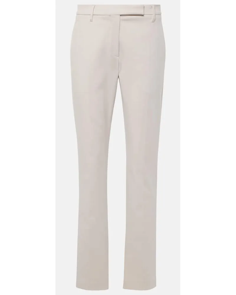Brunello Cucinelli Pantaloni slim in misto cotone Neutro