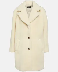 A.P.C. Cappotto Nicolette in lana e cotone Bianco