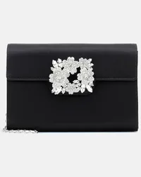 Roger Vivier Clutch RV Bouquet in raso Nero