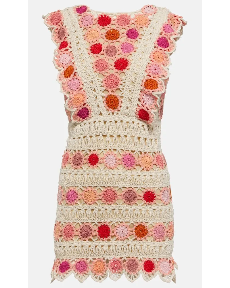 Anna Kosturova Miniabito Bouquet in crochet di cotone Multicolore