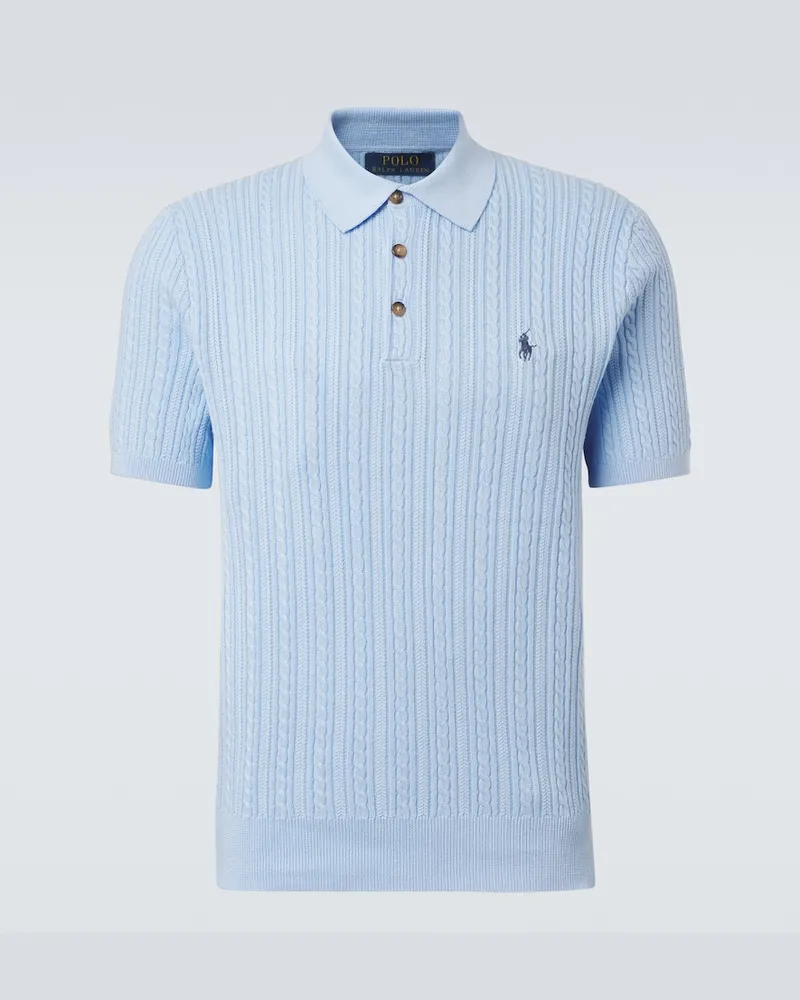 Ralph Lauren Pullover polo in cotone a trecce Blu
