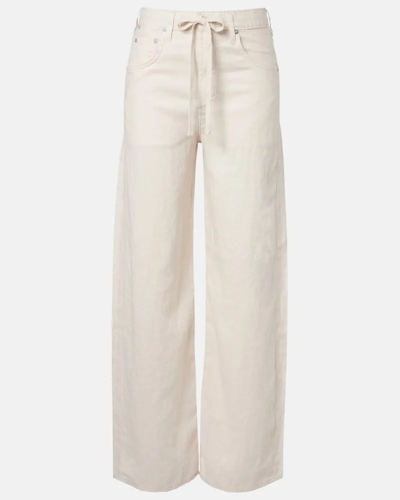Citizens of humanity Pantaloni Brynn a gamba larga in lino Bianco
