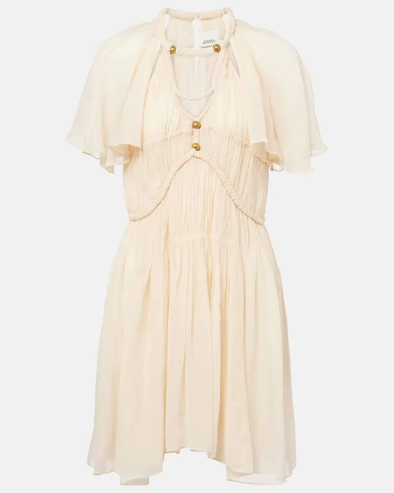 Isabel Marant Abito corto Ranadial in chiffon di seta Giallo