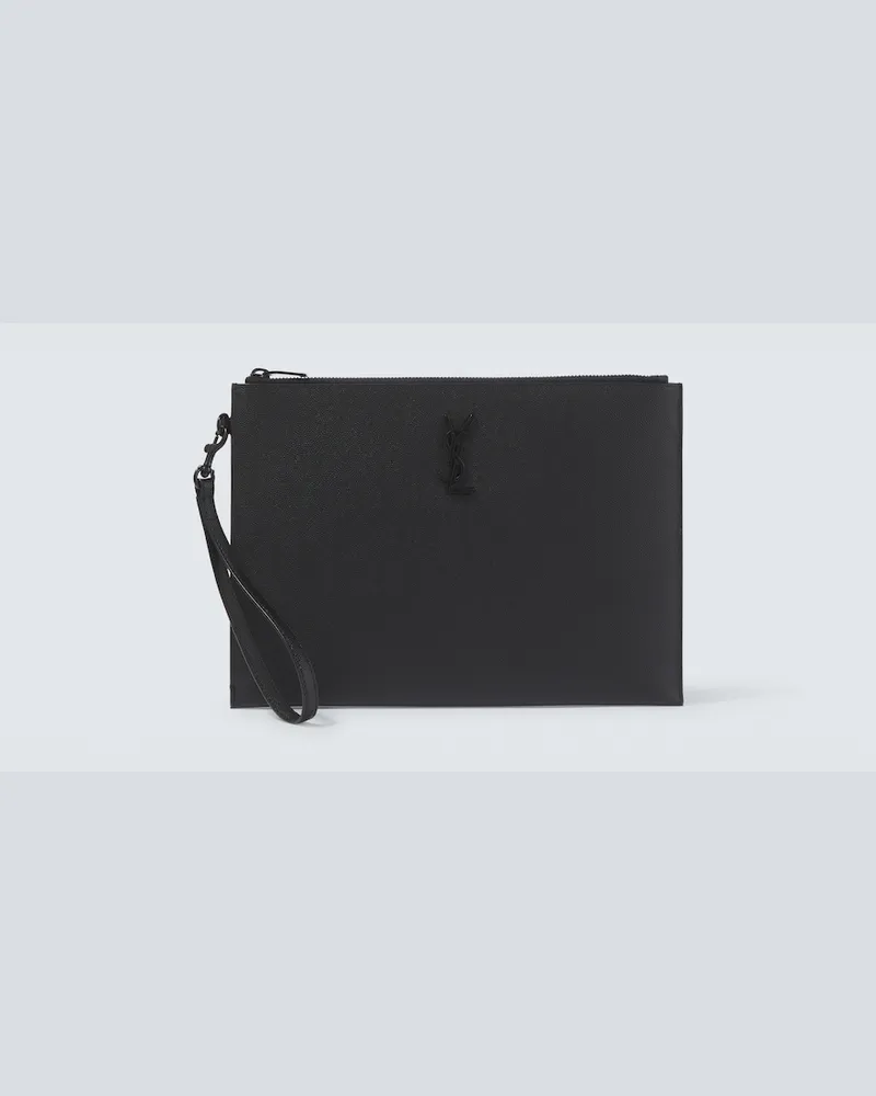 Saint Laurent Bustina per tablet Paris in pelle Nero