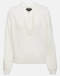 Tom Ford Pullover in maglia a coste di cashmere Bianco