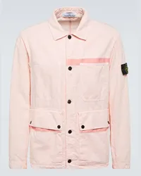 Stone Island Giacca Compass in misto lino Rosa