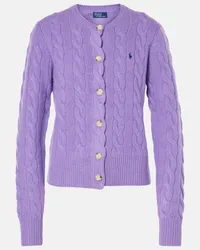 Ralph Lauren Cardigan in lana e cashmere a trecce Viola