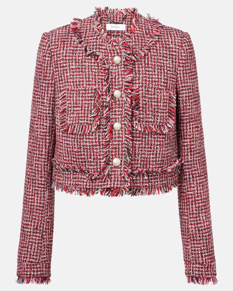 Safiyaa Giacca in tweed di misto lana Rosso