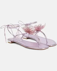 Aquazzura Sandali Zsa Zsa in pelle metallizzata Viola