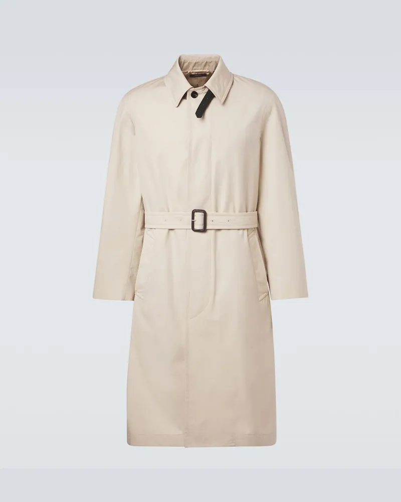 Tom Ford Trench in cotone e seta Bianco