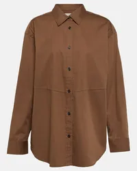 Co Camicia oversize in cotone e seta Marrone