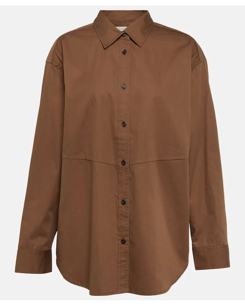 Co Camicia oversize in cotone e seta Marrone