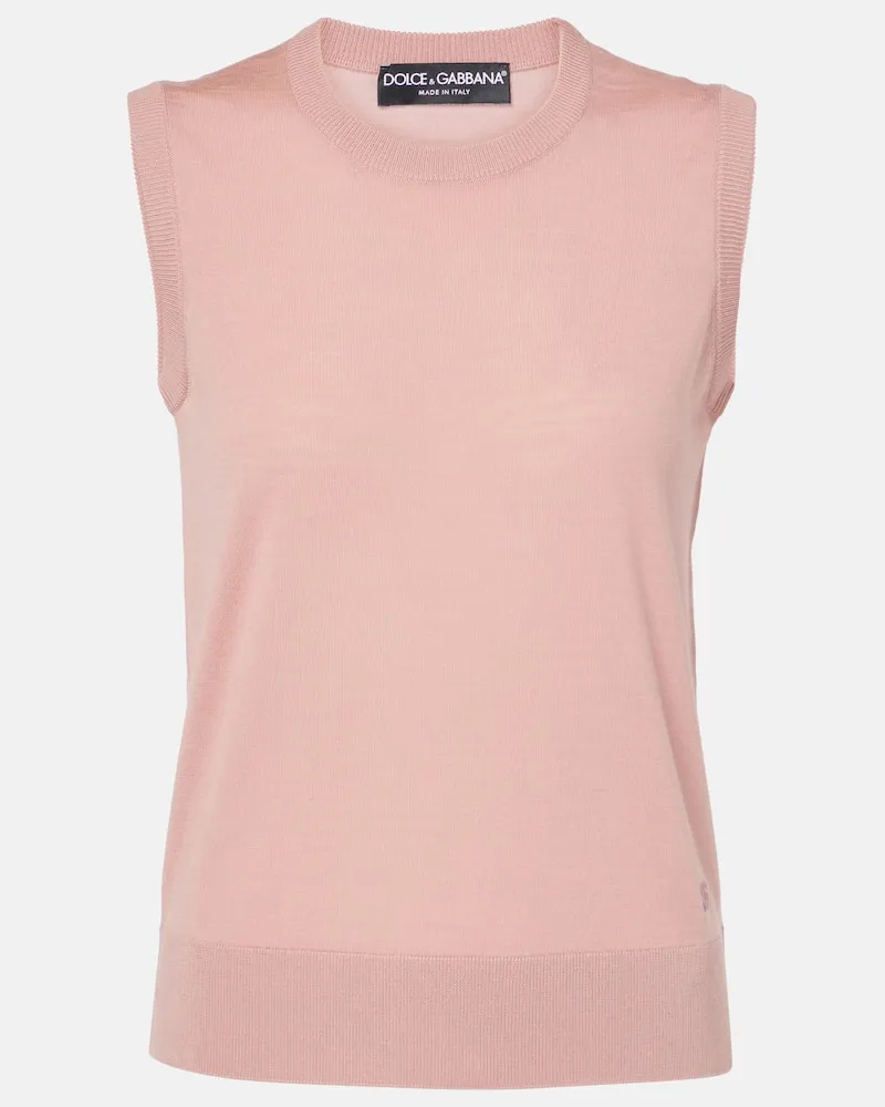 Dolce & Gabbana Pullover senza maniche in lana vergine Rosa