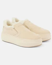 Hogan Slip-on Skyscraper in suede con platform Bianco