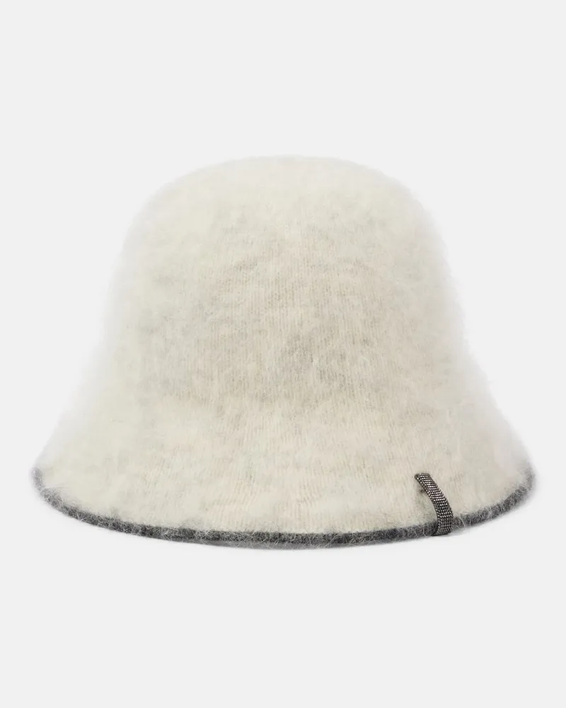 Brunello Cucinelli Cappello cloche in misto mohair Bianco