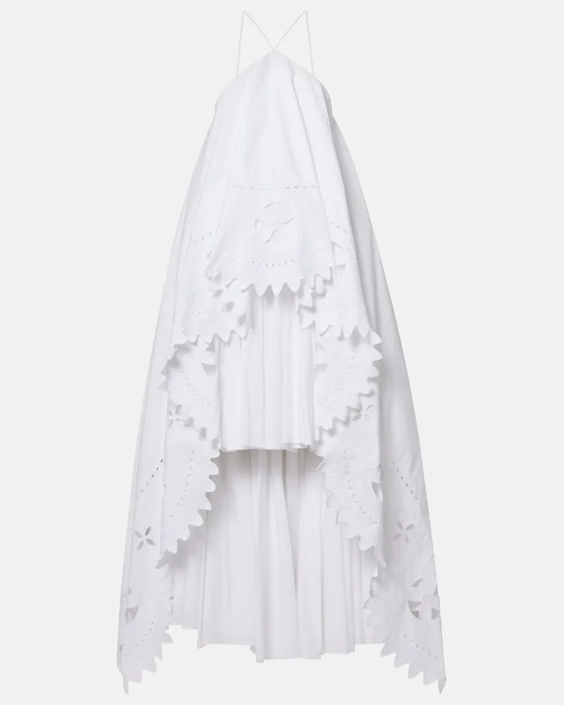 Jacquemus Abito lungo ProvenÃ§ale in cotone a balze Bianco