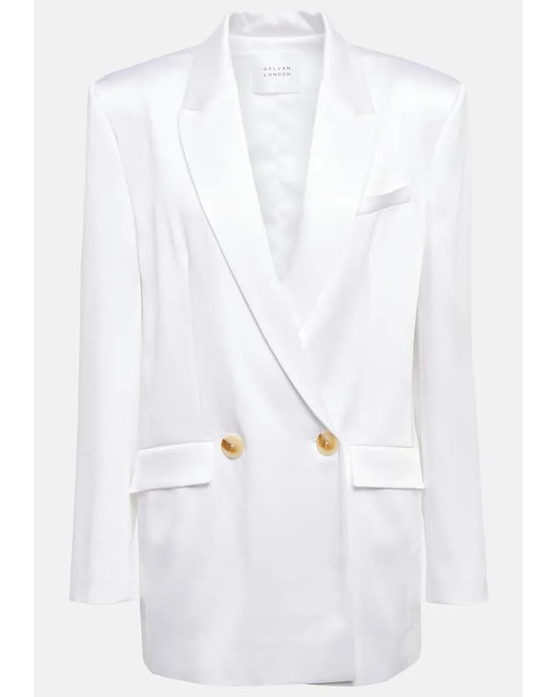 GALVAN Bridal - Blazer doppiopetto Boyfriend Bianco