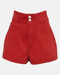 Alaïa Alaïa Shorts in cotone a vita alta Rosso