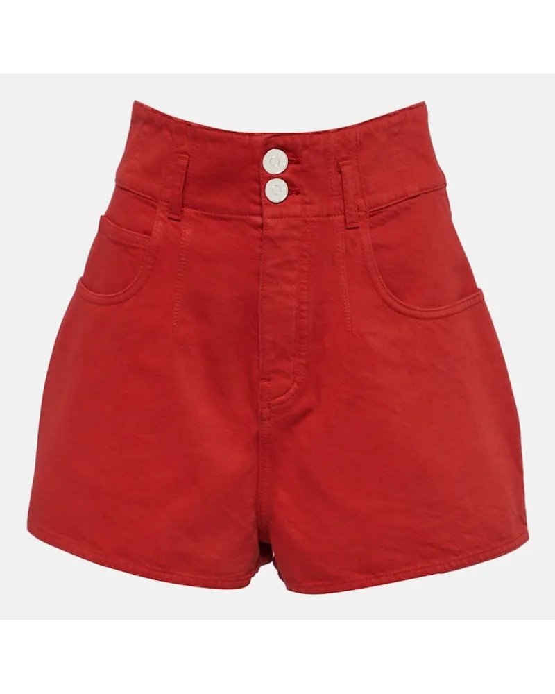 Alaïa Alaïa Shorts in cotone a vita alta Rosso