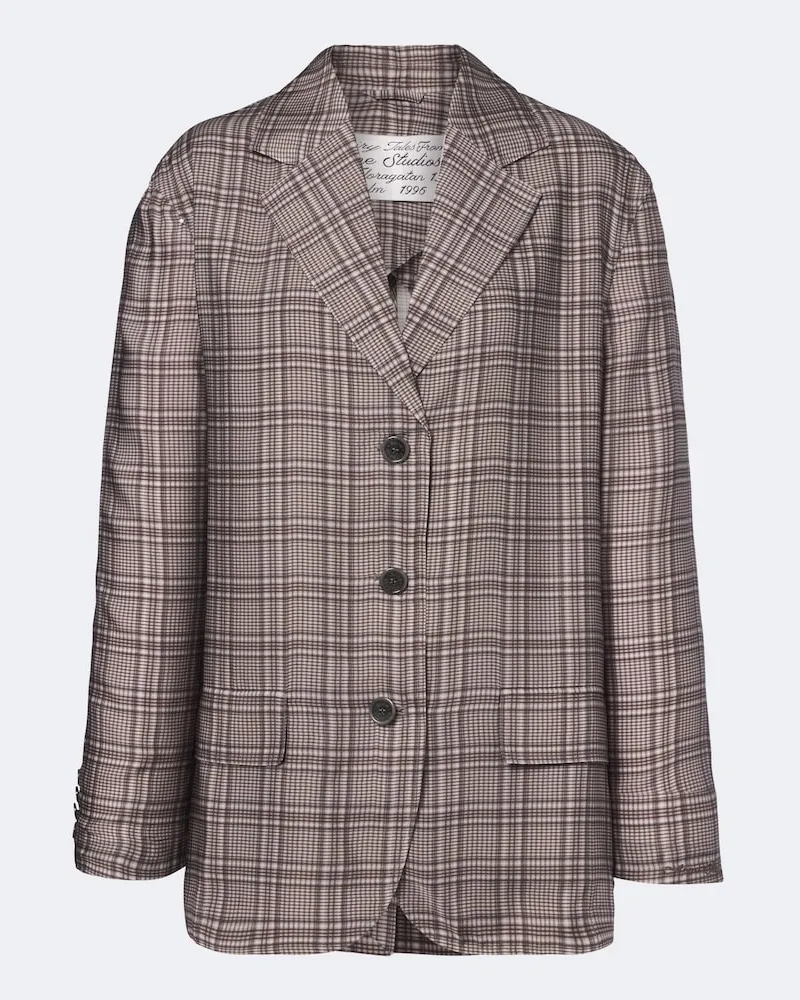 Acne Studios Blazer a quadri Grigio
