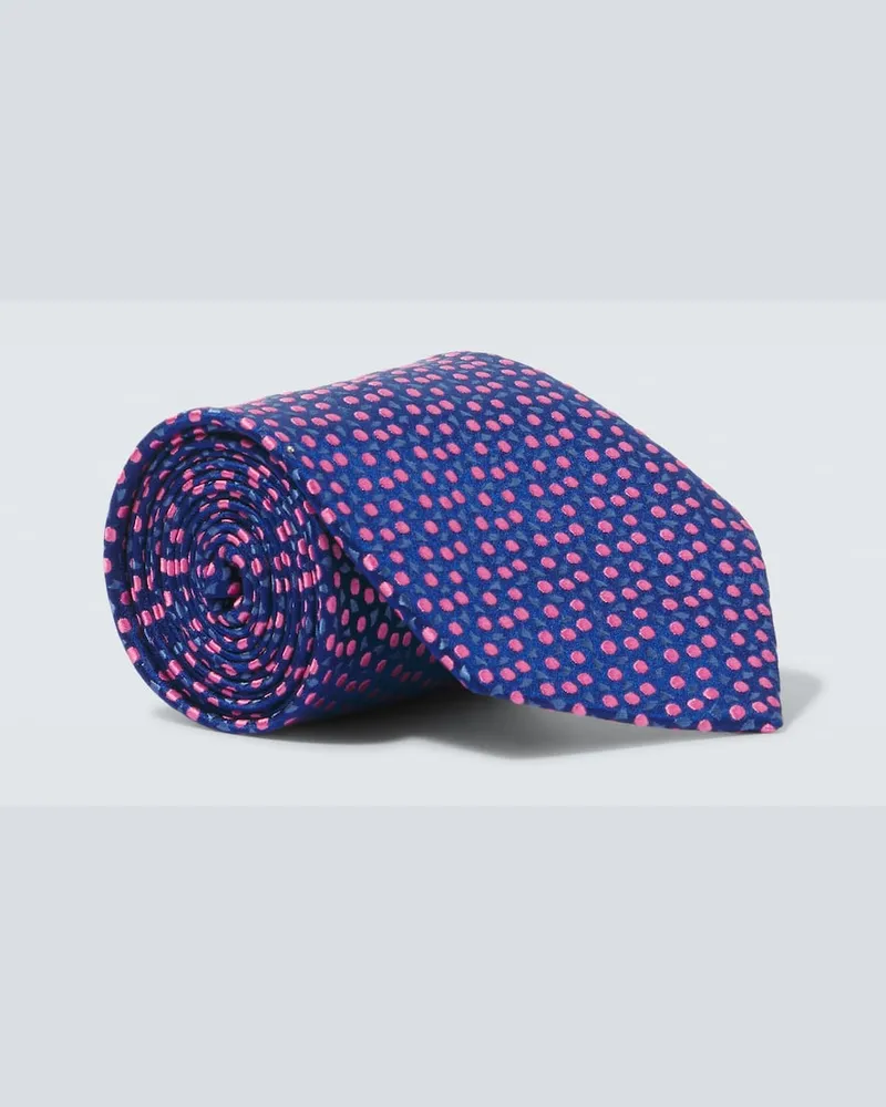 Charvet Cravatta in seta con stampa Blu