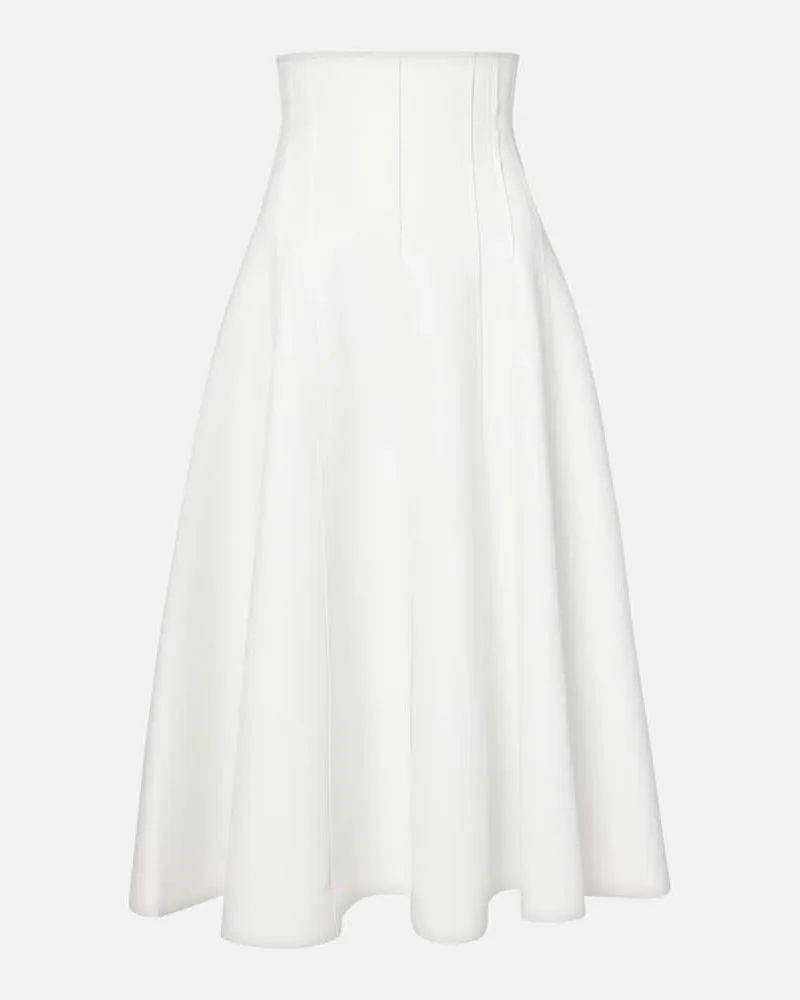 Norma Kamali Gonna midi in similpelle Bianco