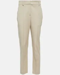 Brunello Cucinelli Pantaloni slim in misto cotone Beige