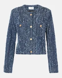 Frame Denim Giacca cropped in denim bouclé Blu