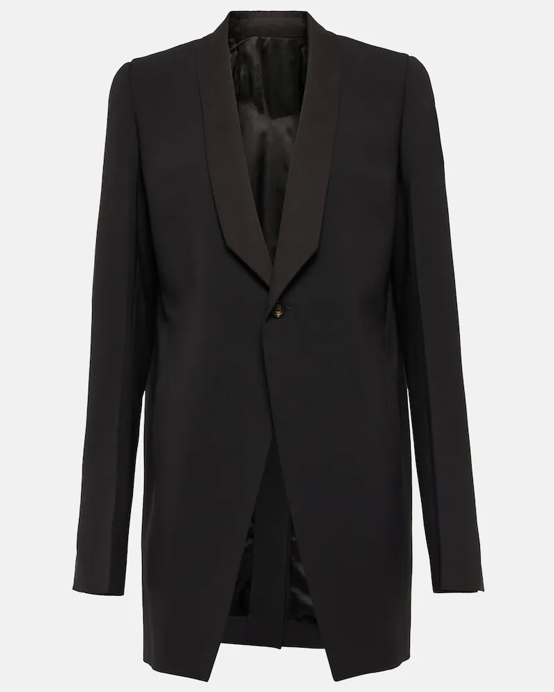 Rick Owens Blazer Walrus Tux in lana vergine Nero