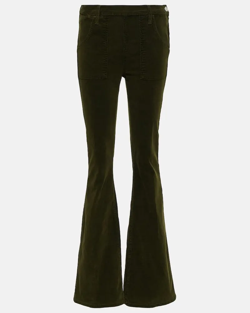 Frame Denim Pantaloni flared Le Slim Palazzo in velluto a coste Verde