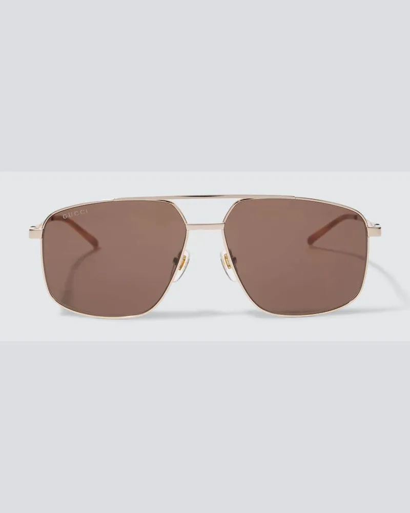 Gucci Occhiali da sole squadrati Web Oro