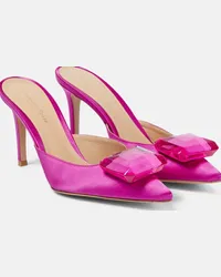 Gianvito Rossi Mules Jaipur 85 in raso con cristalli Rosa