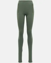 WARDROBE.NYC Leggings Side Split a vita alta Verde