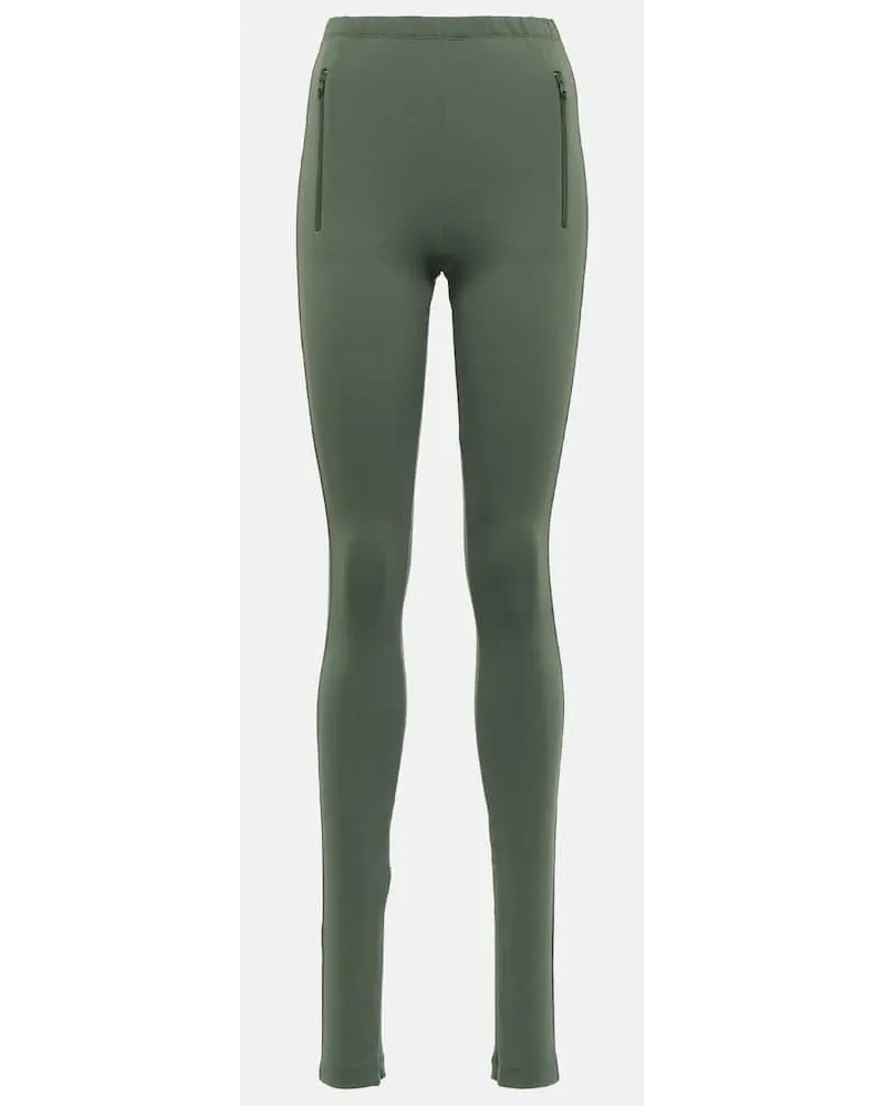 WARDROBE.NYC Leggings Side Split a vita alta Verde