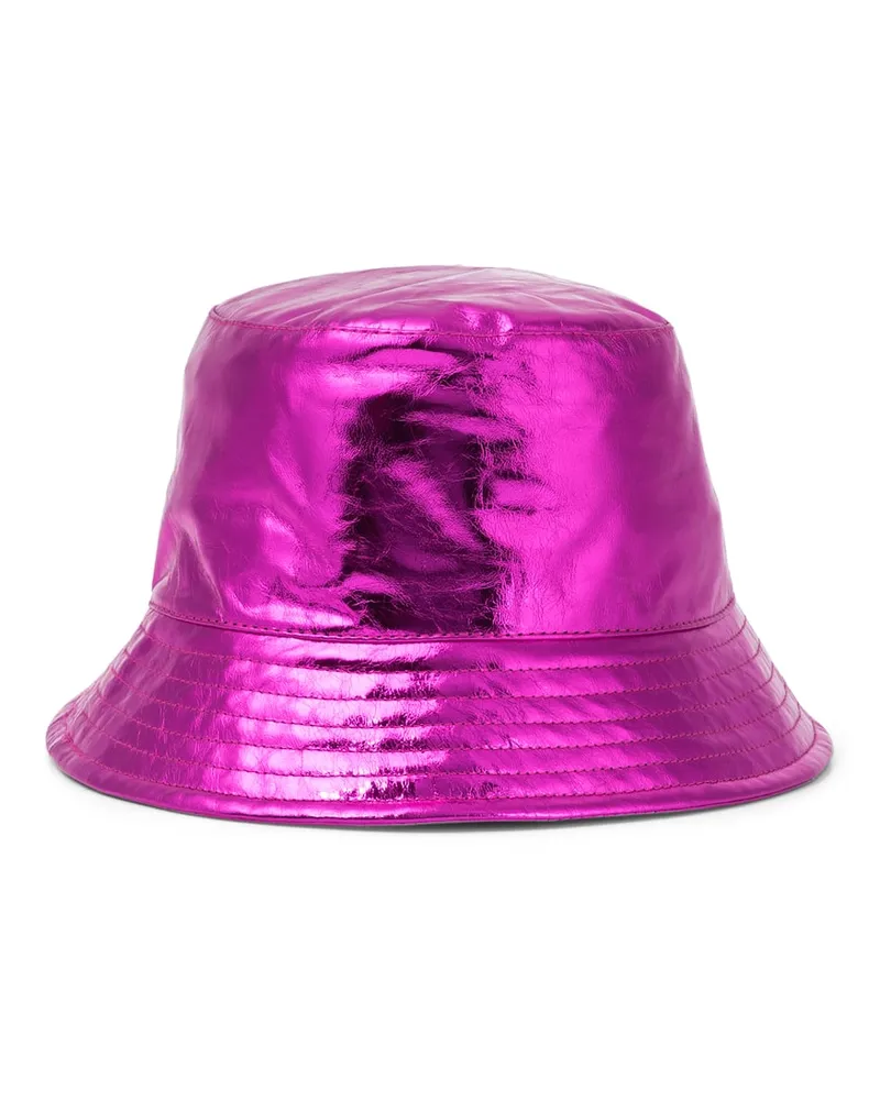 Isabel Marant Cappello da pescatore in pelle metallizzata Rosa