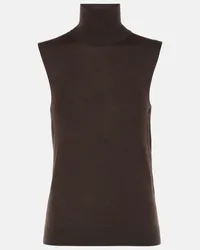 Loro Piana Top Piuma in maglia di cashmere Marrone