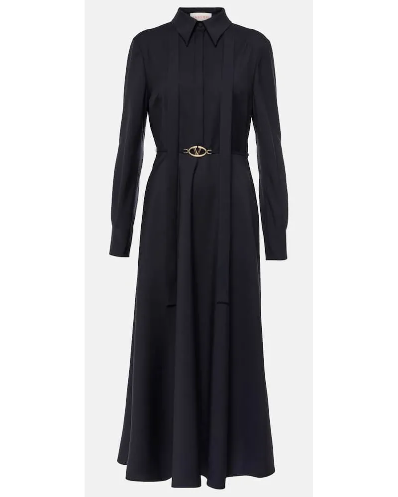 Valentino Garavani Abito midi in misto lana Blu