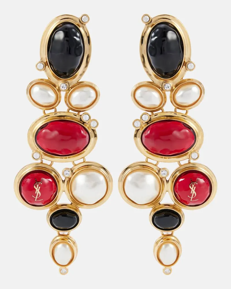 Saint Laurent Orecchini a clip Cassandre Multicolore