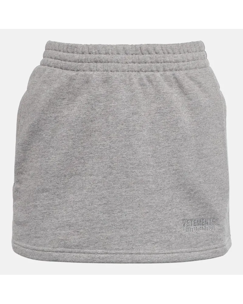 VETEMENTS Minigonna in jersey di misto cotone Grigio