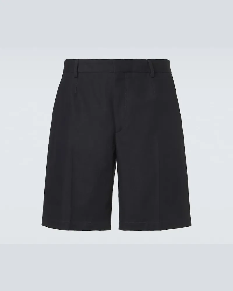 Ermenegildo Zegna Shorts regular in cotone e lino Blu
